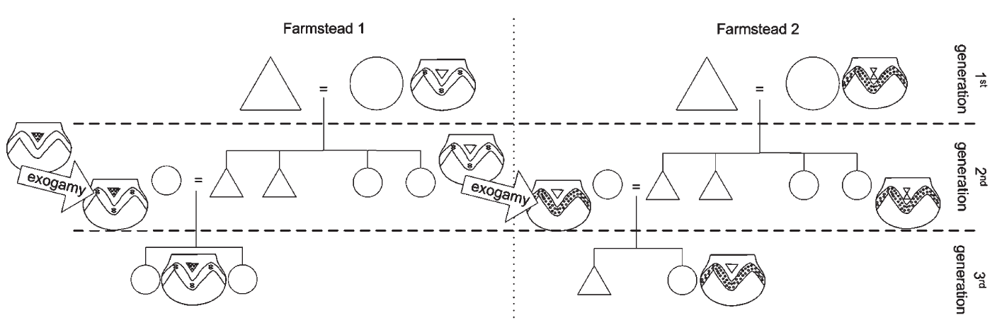 Simplified model of pottery traditions in the LBK (Claßen 2009)
